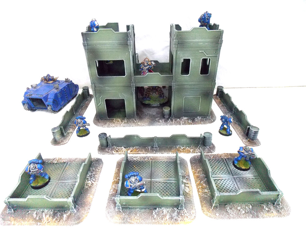 WARGAMING TERRAIN PAINTED 7 PIECE SET