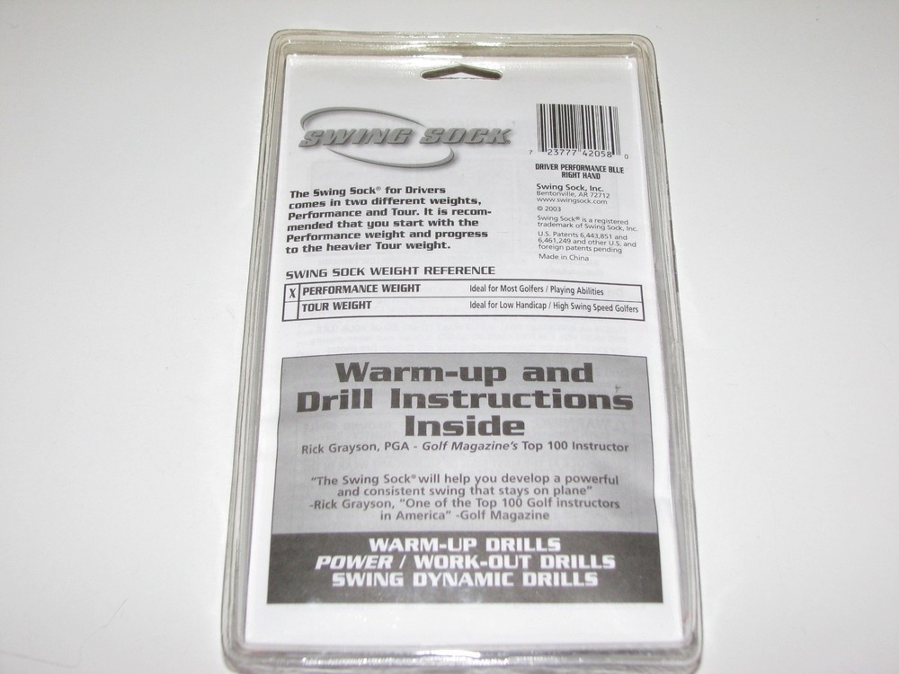 Swing Sock Performance Weight Golf Driver Swing Trainer, RH