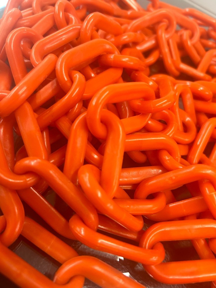 Orange Plastic Chain 18 ft (Thick width) - Great for Halloween/Parties/Etc.