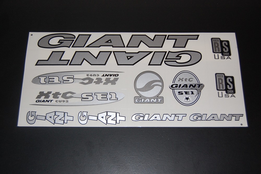 Giant  Stickers Silver & Black XTC SE1