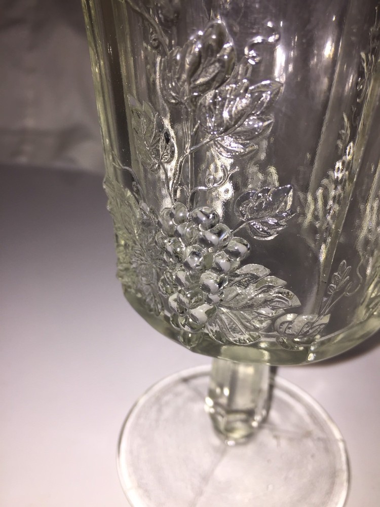2 Crystal Paneled Grape Goblets