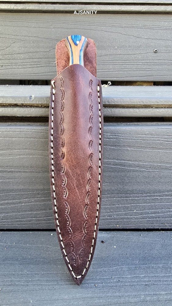 Handmade Forged Fixed Carbon Coating Iron Templar Double Edge Camel Bone Knife