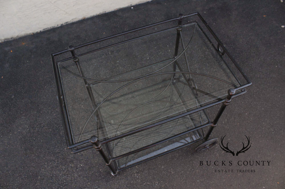 Woodard Delphi Three-Tier Patio Serving Bar Cart