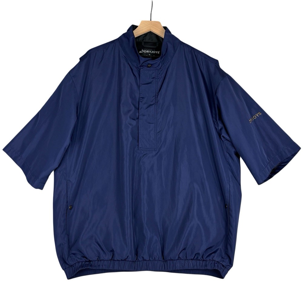 FootJoy DryJoys Jacket Men XL Blue Golf Pullover 1/2 Zip Windbreaker Performance