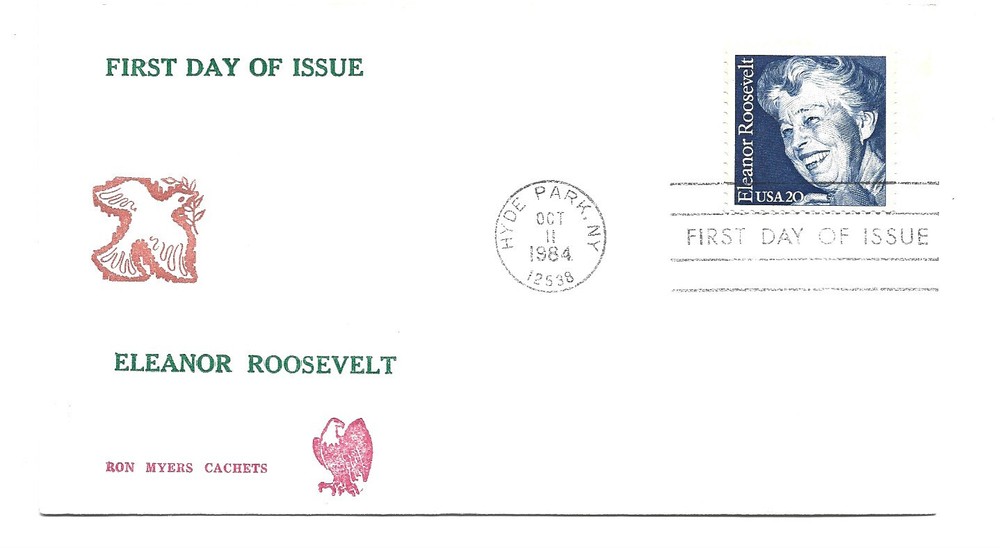 2105 Eleanor Roosevelt, Ron Myers Cachets, FDC