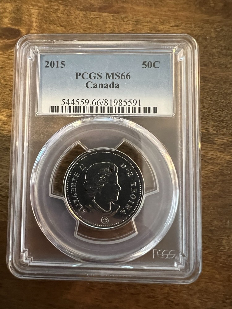 2015 CANADA 50c PCGS MS66 HALF DOLLAR UNCIRCULATED MS 66