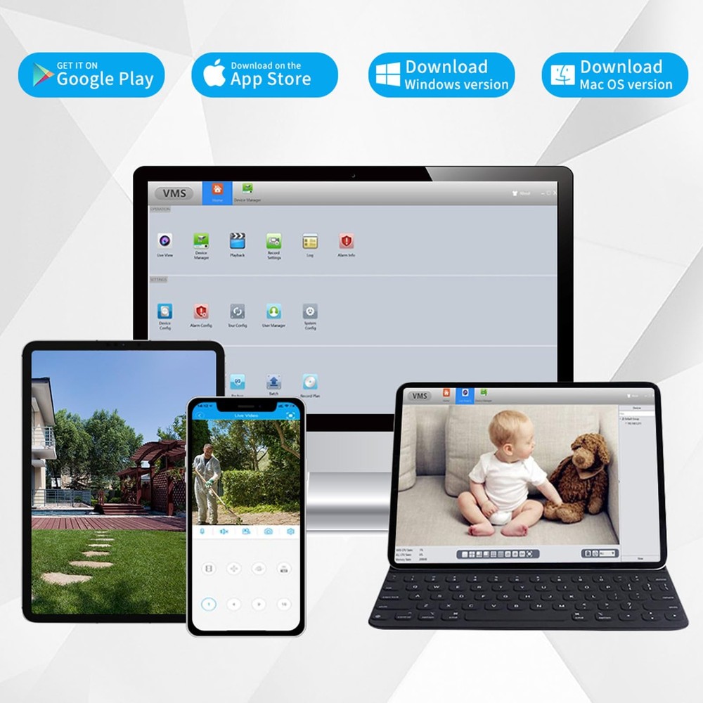 NVR for Security Camera System, 4K 4CH Network Video Recorder, Support