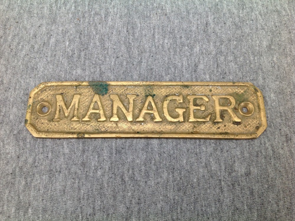 Brass "Manager" Plaque