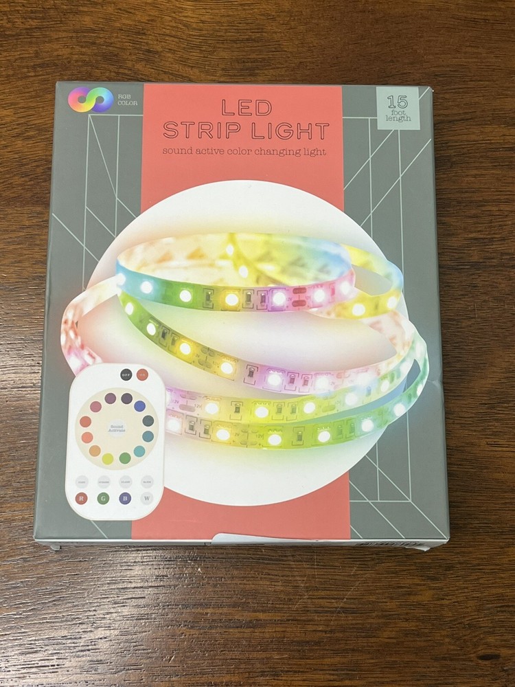 Vivitar LED Light Strip Sound Active Color Change +Remote 15ft