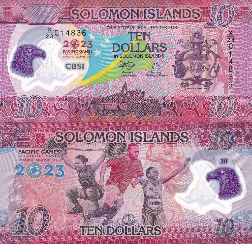 Solomon Islands 10 Dollars 2023 P 39 UNC Replacement Commemorative