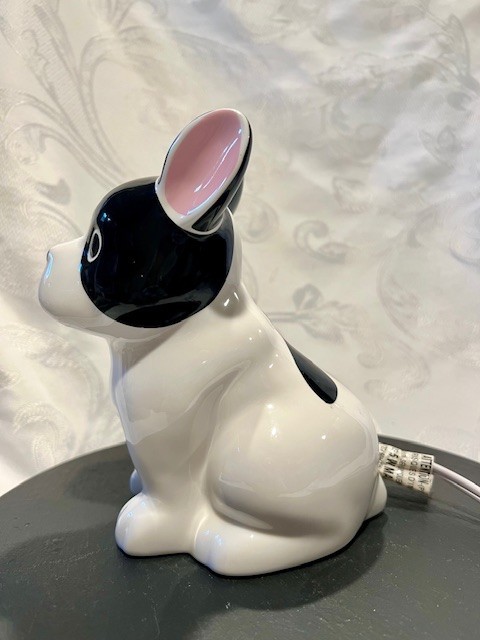 French Bull Dog Black and White Ceramic Night Light