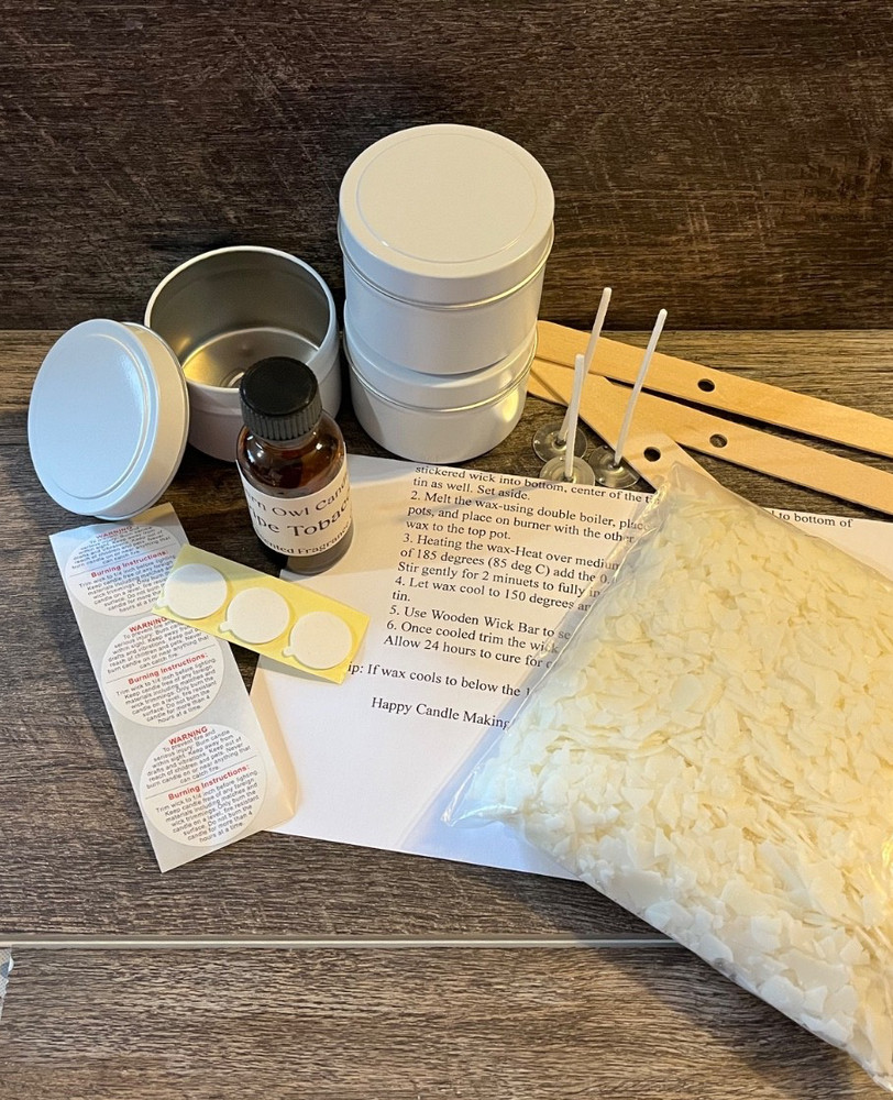 DIY Candle Making Kit, Beginner Friendly, Pipe Tobacco,, everything included