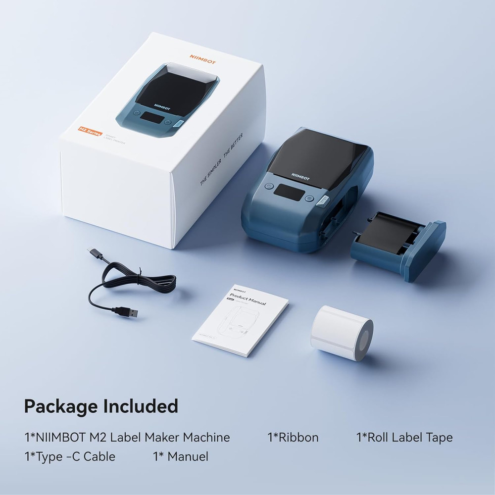 M2 2 Inch Thermal Transfer Label Maker, 300DPI Bluetooth Label Printer, Label Ma
