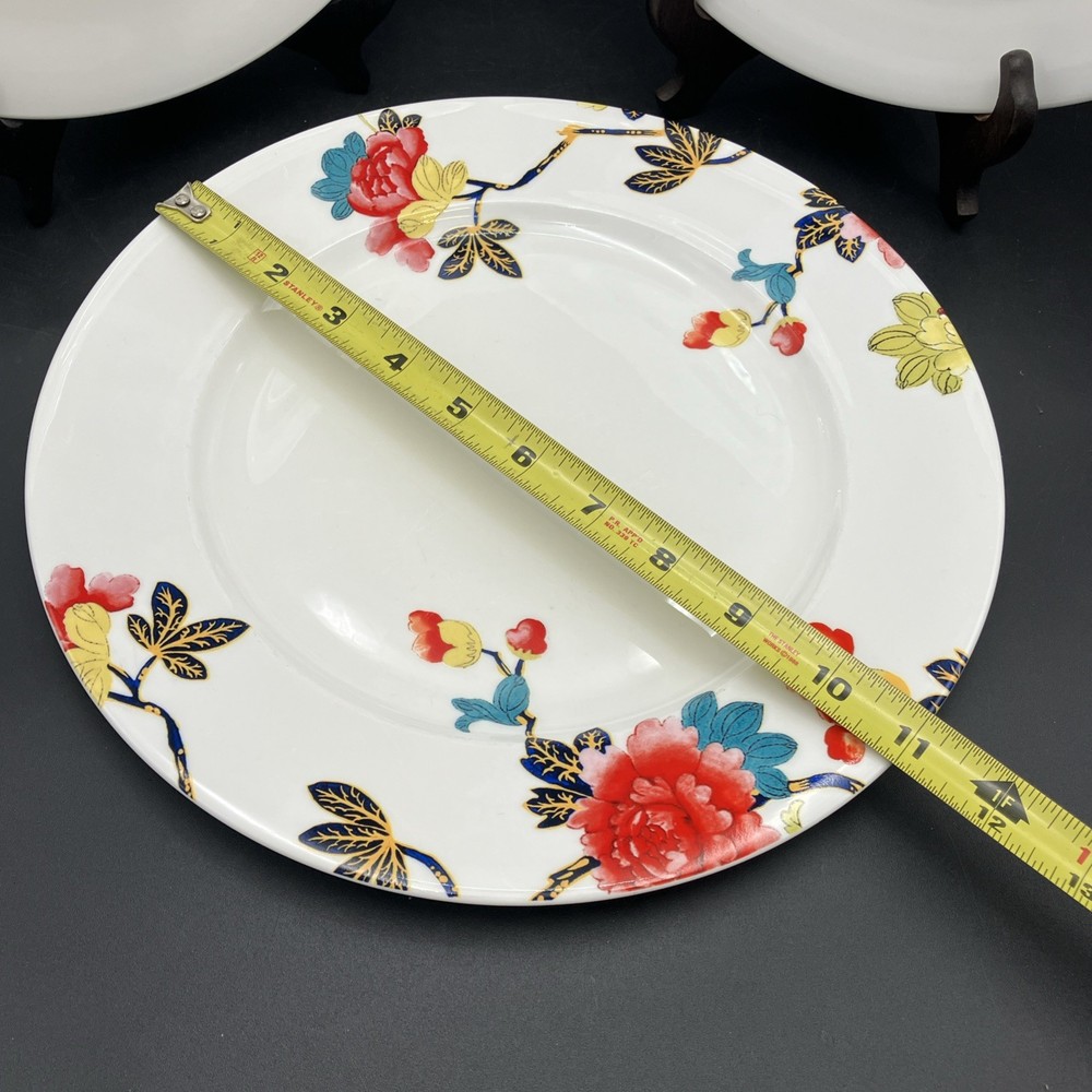 THREE SPODE DINNER PLATES ISABELLA MULTICOLOR FLORAL 11”