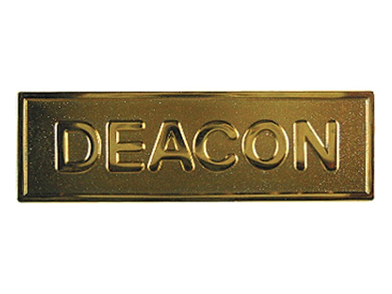 BADGE-DEACON-PIN BACK-RECTANGLE-BRASS