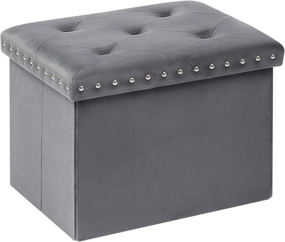 Storage Ottoman Bench Folding Tufted W/ Storage 140L Footrest Bench