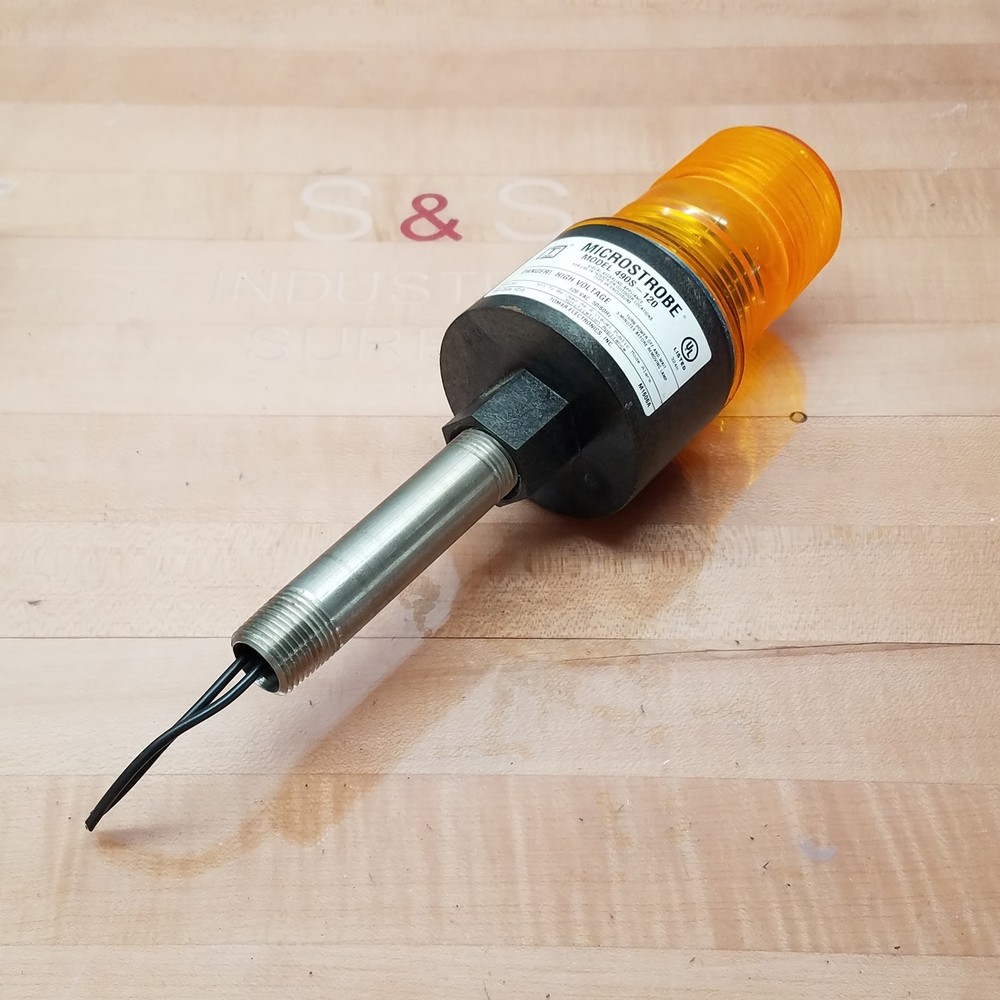 Tomar Microstrobe 490S-120-A Amber Beacon Strobe Light, 1/2" Female Pipe Mount