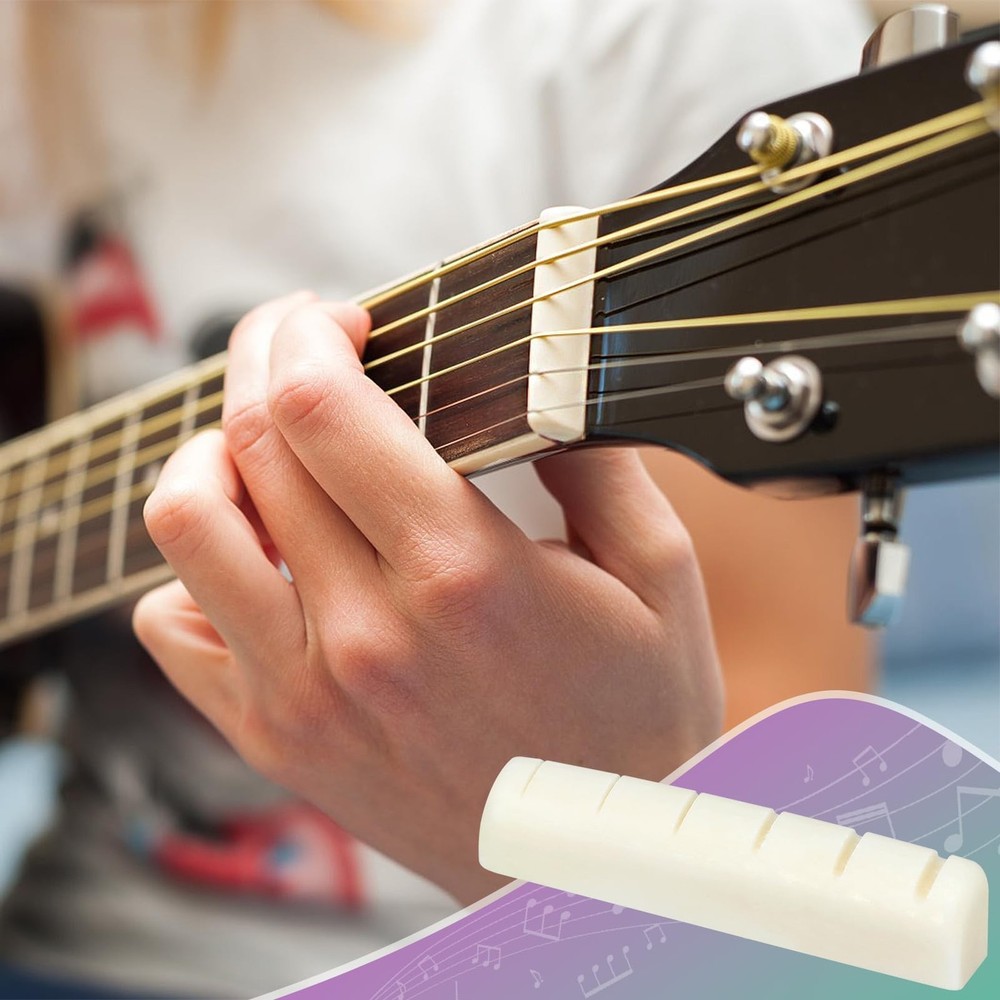 Blisstime 6 String Acoustic Guitar Bone Bridge Saddle