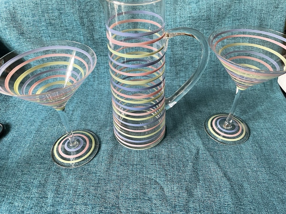 Mid-century Modern Glass Summer Pitcher Set