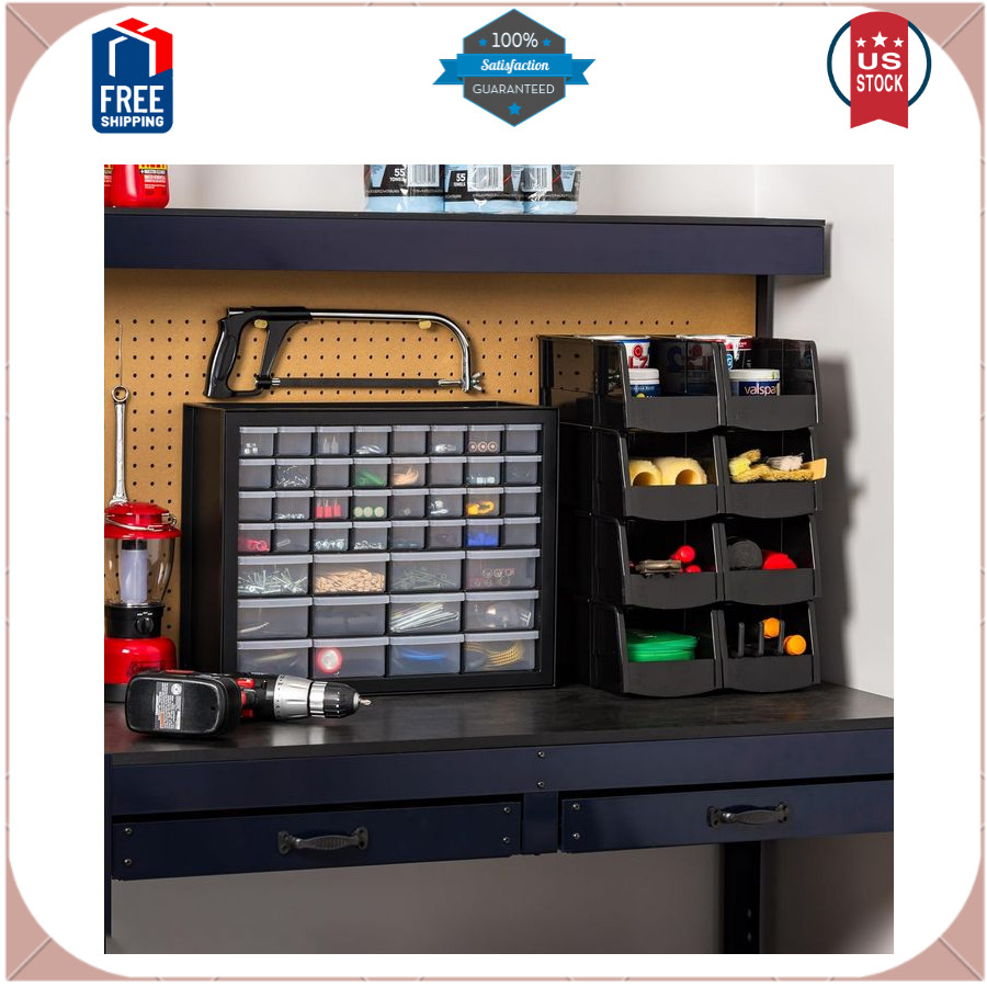 IRIS USA 44 Drawer Screw Organizer, Plastic Storage for Hardware, Nuts, Bolts