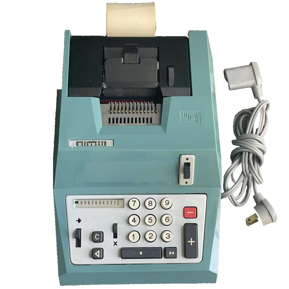 Vintage 60s Olivetti Summa Quanta 20 Adding Machine & Power Cord MCM Tech WORKS