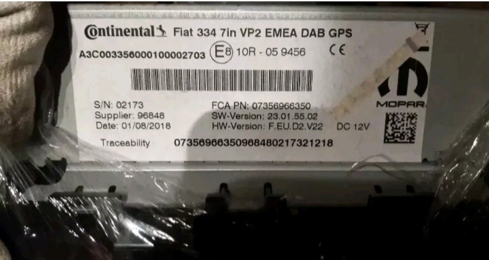 ✅ FIAT 312 VP2 EMEA DAB NAV Radio Unlock Code 5" 7" Serial Based Service