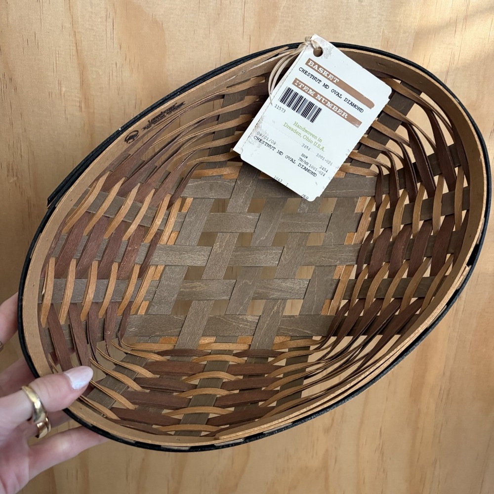 Longaberger Chestnut Medium Oval Diamond Basket