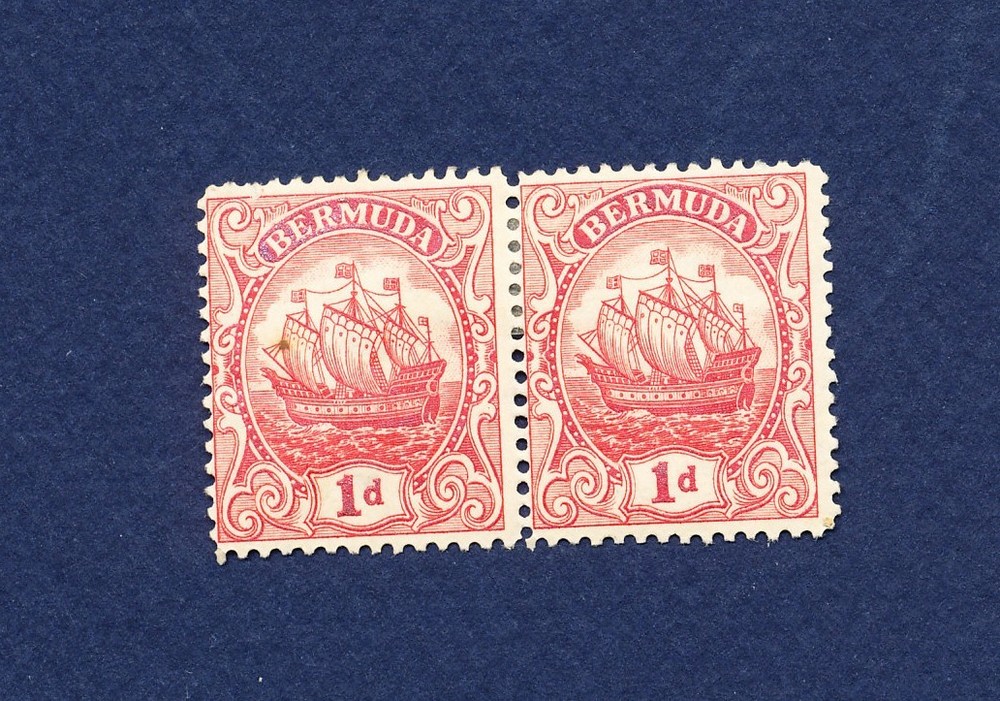 26 - BERMUDA - Scott 83b  Type I  - unused hinged pair -