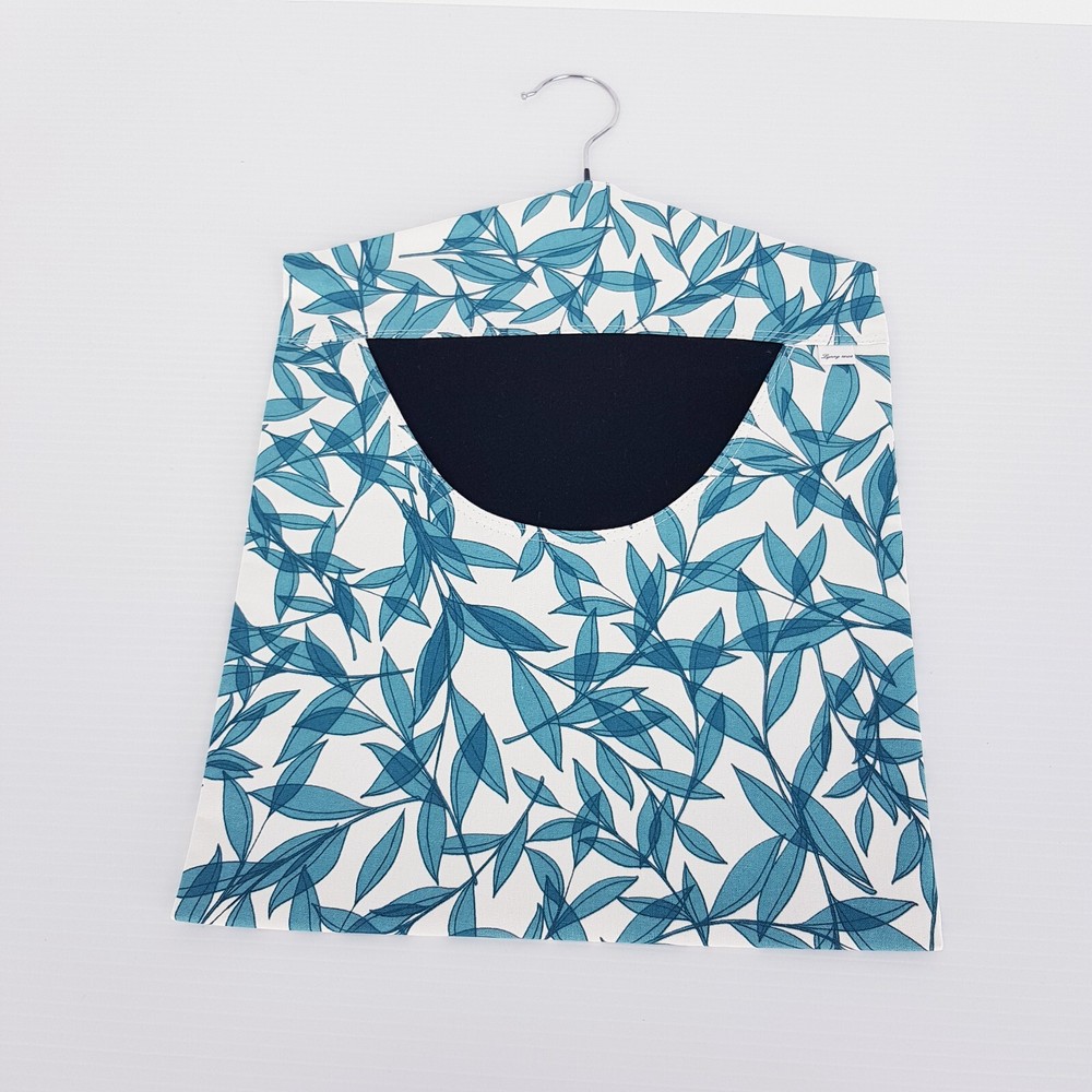 Peg Bag Handmade Blue Leaves Print Lined Laundry Clothes Peg Holder