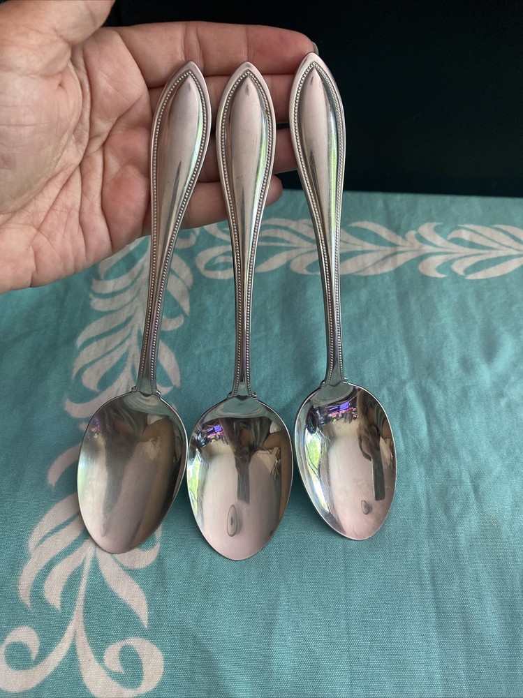 3 Oneida Arbor American Harmony Stainless Dinner Spoons Beaded