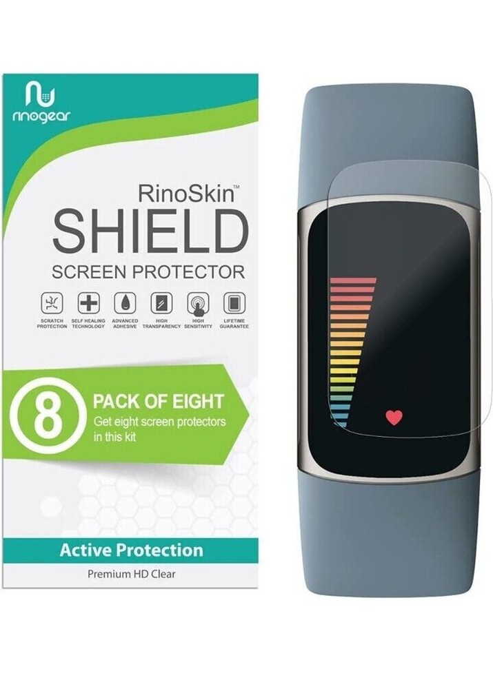 (8-Pack) Fitbit Charge 5 RinoSkin Shield Screen Protector RinoGear