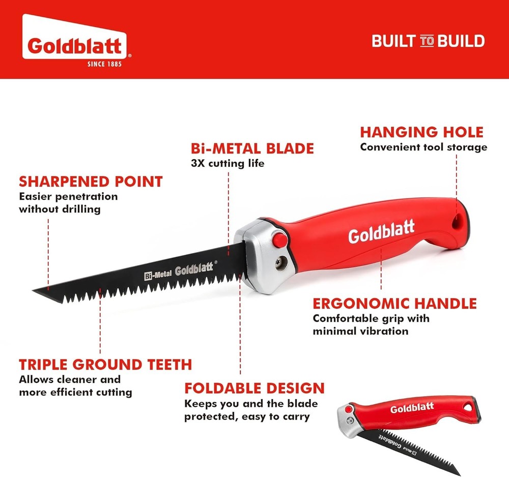 Durable Folding Drywall Saw with 5-Inch Blade for Home Improvement Projects