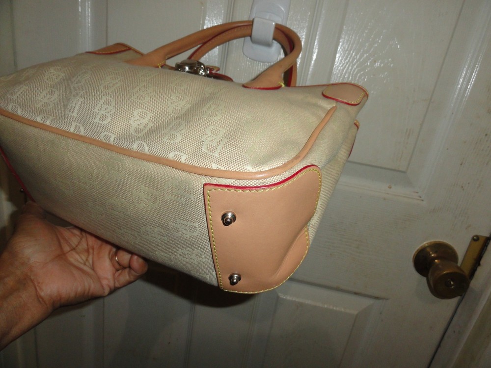 DOONEY & BOURKE DOUBLE SHORT LEATHER HANDLE SATCHEL BAG