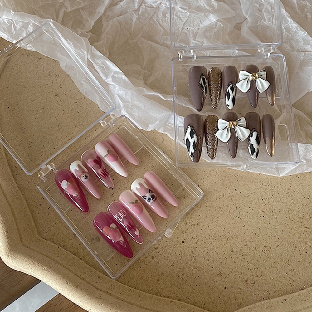 8pcs Nail Tips Box Press on Nails Storage Case Organizer Case Packaging Box