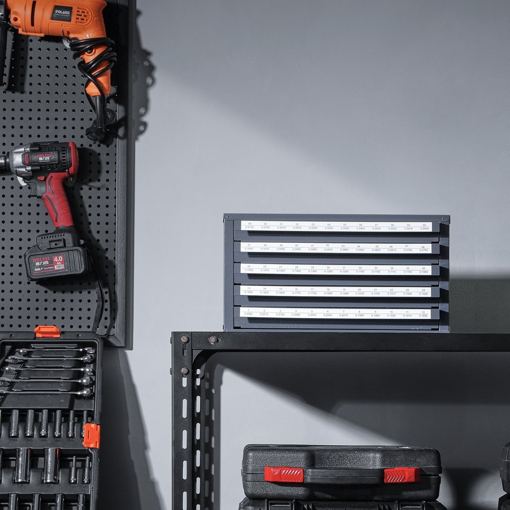 Drill Bit Dispenser Cabinet Five-Drawer Drill Bit Organizer Cabinet for #1