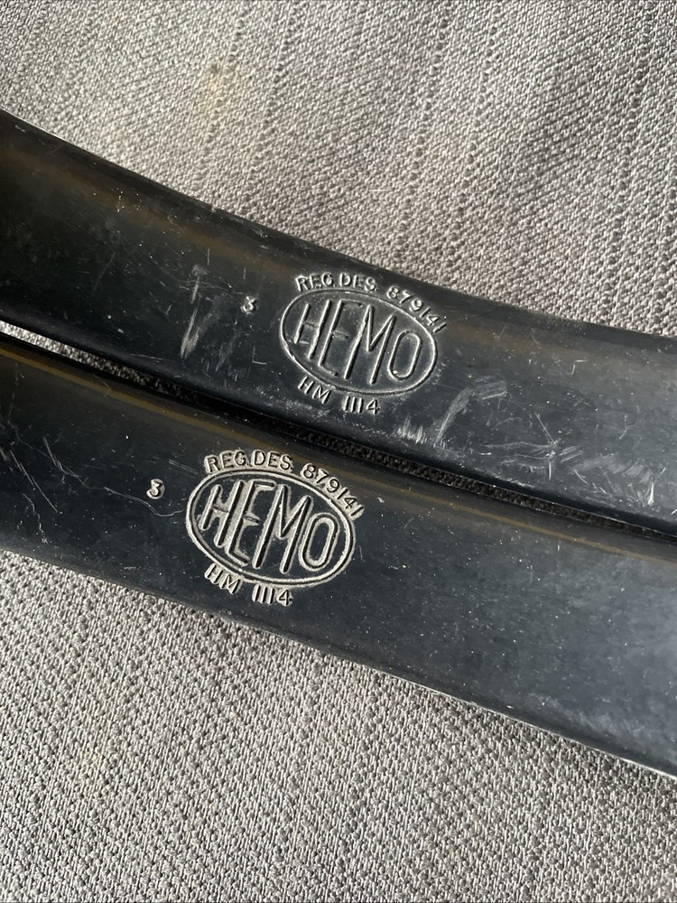 Black Bakelite HEMO Ribbed Curved Pull Push Grab Door Handle