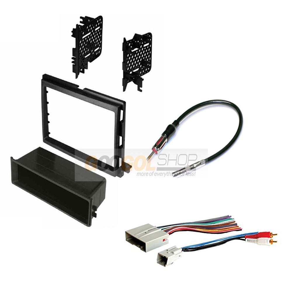 Single/Double DIN Dash Kit + Amp Harness + Antenna for Select Ford/Mercury