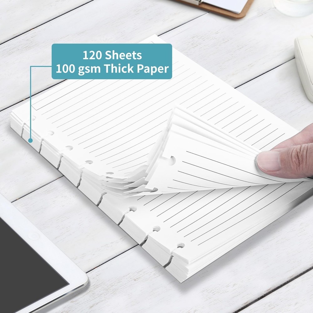 Discbound Refill Paper, Classic Size (7" x 9.25") Disc Paper Refill for Note-...