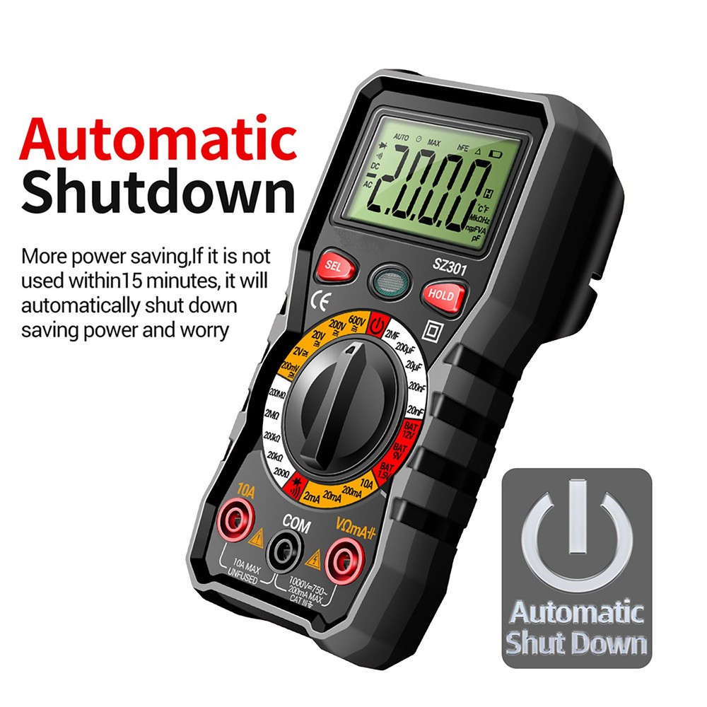 Portable Digital Multimeter Auto-Ranging AC DC Voltage Resistance Diode Test