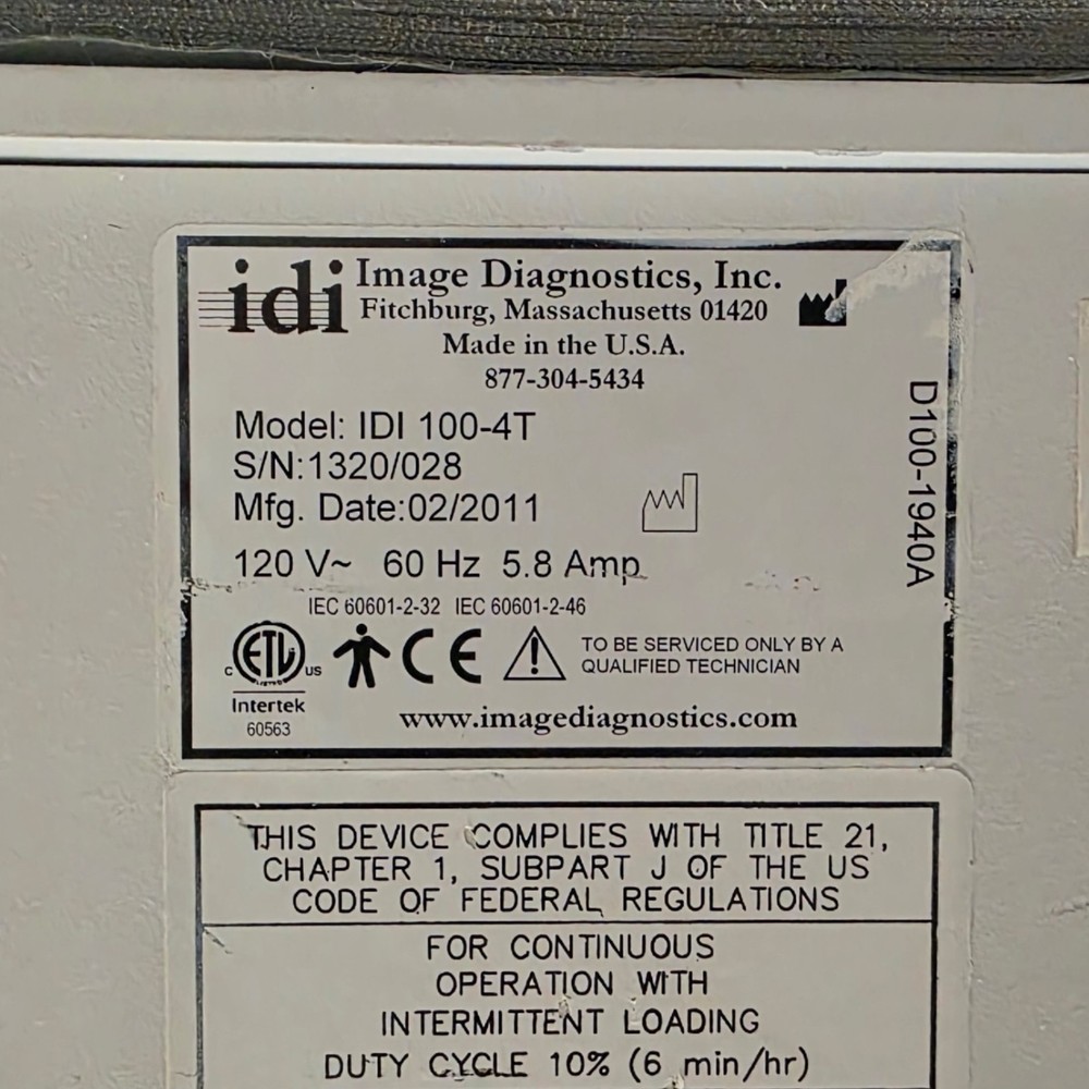 Image Diagnostics IDI 100-4T Aspect Motorized Elevation And 4-Way Float Table