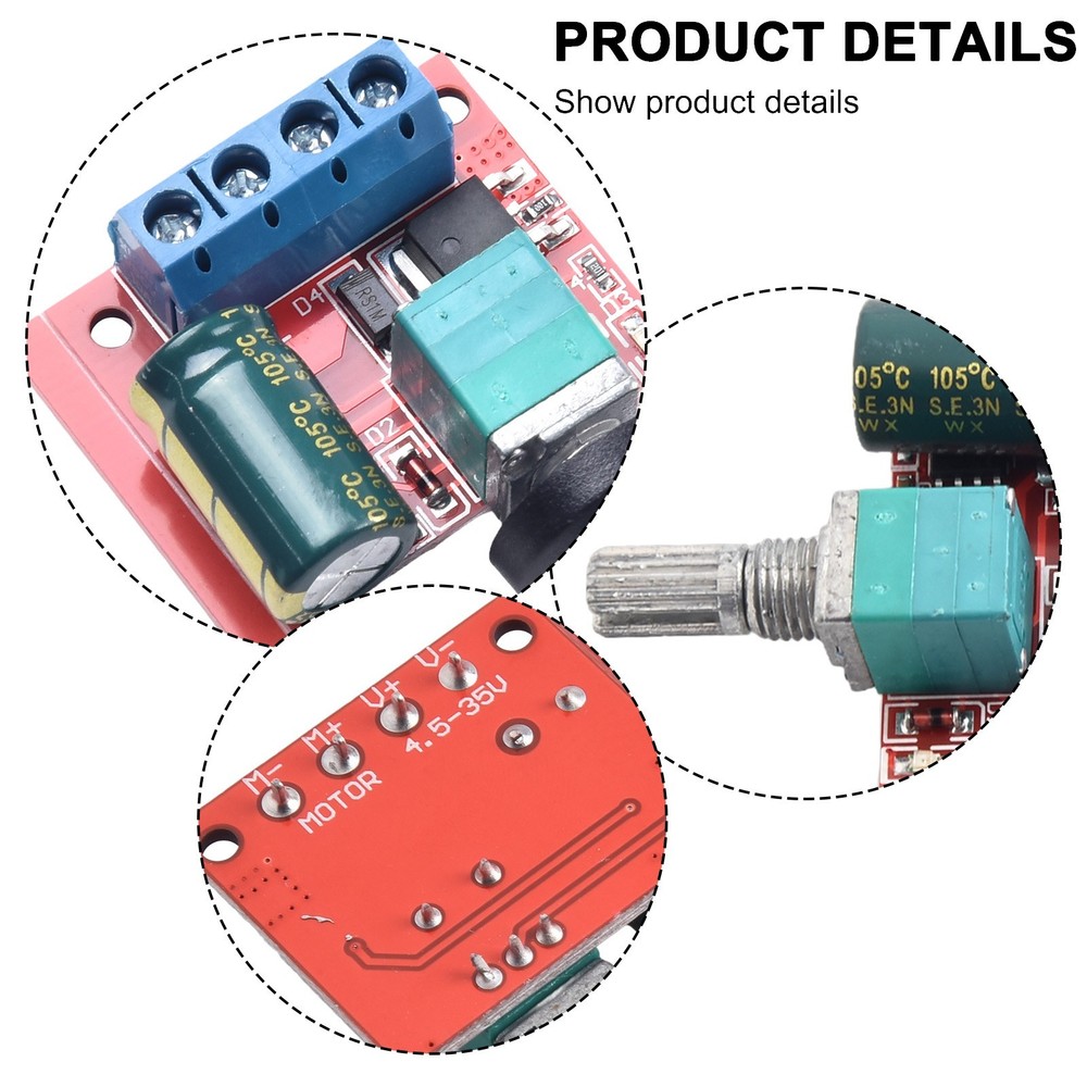 Advanced Speed Control Switch for DC Motor Compact Design Adjustable Output