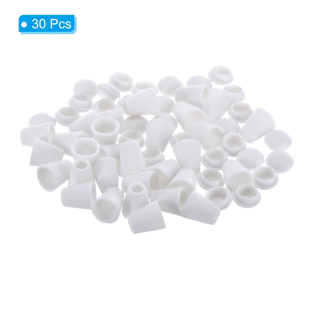 Bell End Stopper, 30 Pack Cord Rope Lock for Drawstring Bag, White