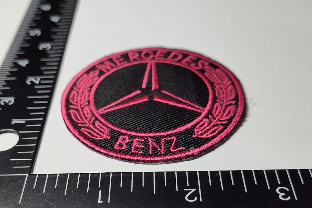 MERCEDES BENZ PATCH HOOK LOOP PATCH BADGE EMBLEM BLACK RED HIGH QUALITY NEW.