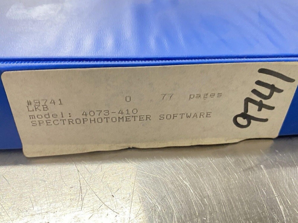 LKB Ultrospec & 4073-410 Wavelength Scanning Software - Users Guide / Manual