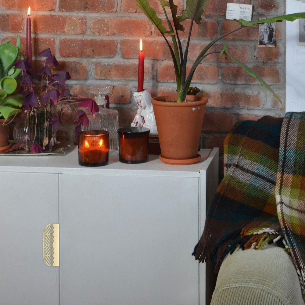 4 Pack Edge Pulls for Cabinets, Hollow Leaf Cabinet Pulls 3.7" Hole Centers