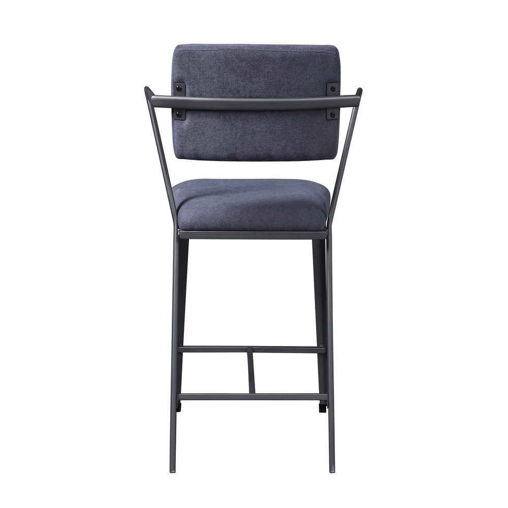 Grey and Gunmetal Open Back Counter Height Chairs