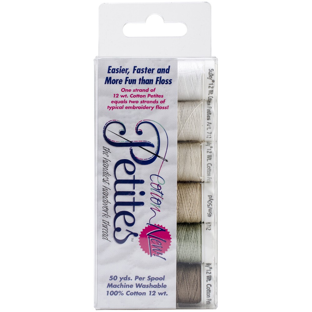 Sulky Sampler 12wt Cotton Petites 6/Pkg Neutrals Assortment
