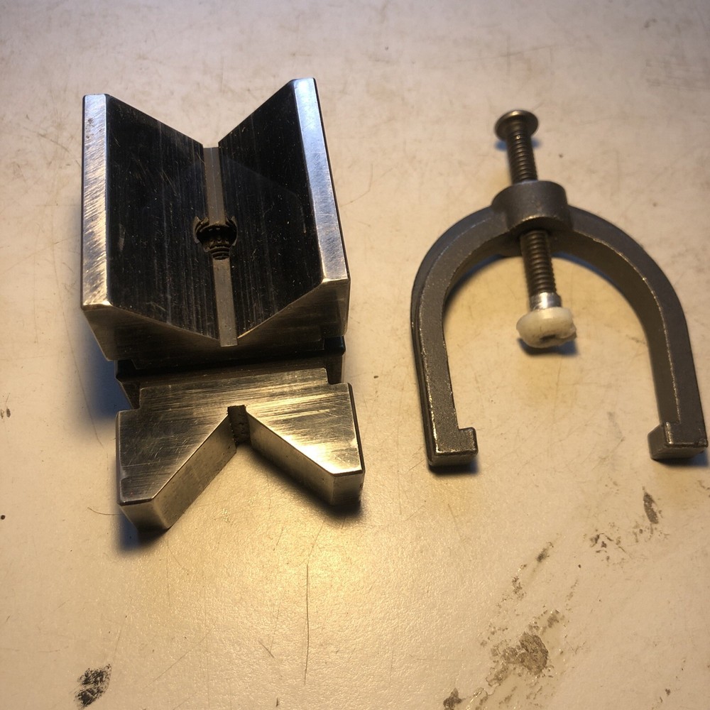 Tool Makers V Block With Clamp Double Sided V Block