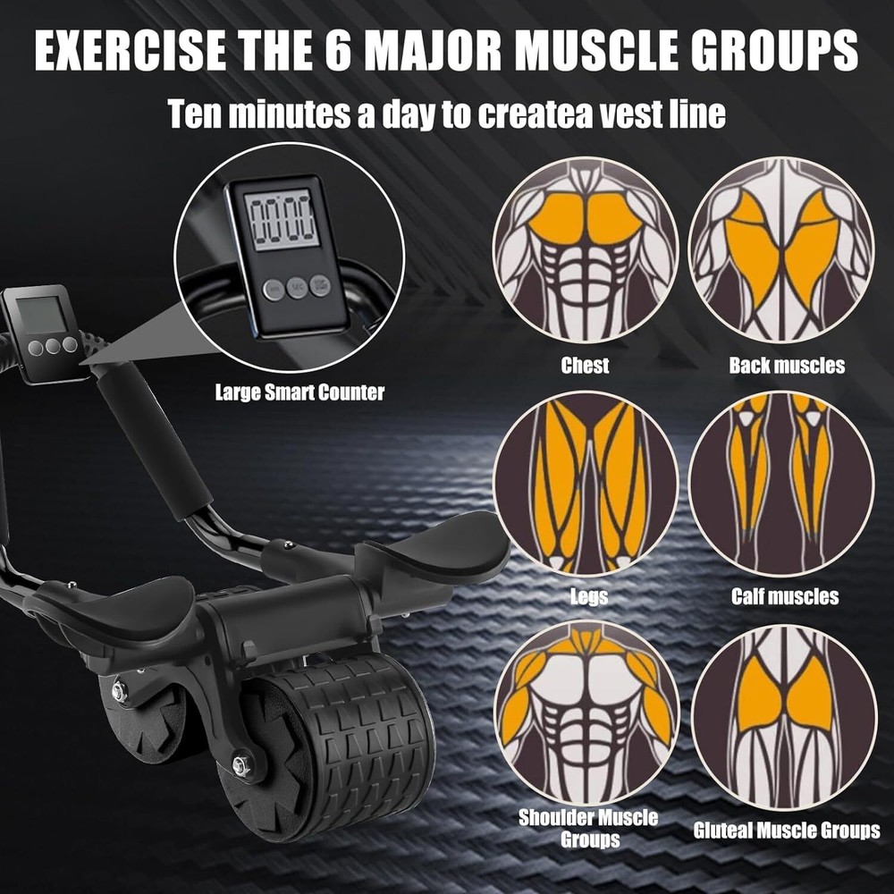 Uota Elbow Support Automatic Rebound Abdominal Wheel，Ab Roller for Black