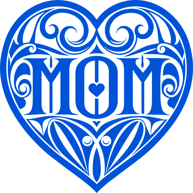 30 Custom Blue Love Mom Heart Personalized Address Labels